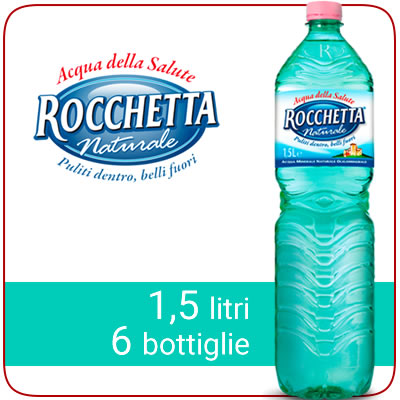 6 bottiglie ACQUA ROCCHETTA LEGGERMENTE FRIZZANTE 1,5 litri